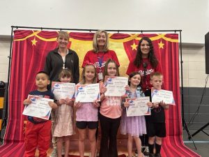 0-Kindergarten patriot power winners. teachers and students.